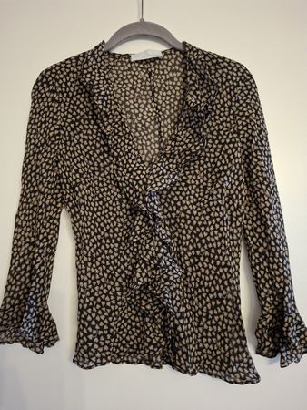 L'ALTRA MODA Bluse, Gr. S, Herzmuster, Volants - Herbstlook!