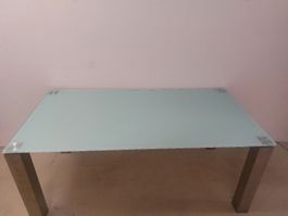 Tisch Glas Metall 180x90x76 cm guter Zustand
