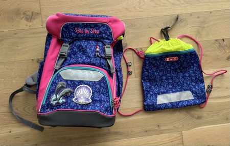 Step by Step Schulrucksack mit Turnbeutel - Delfin & Muschel