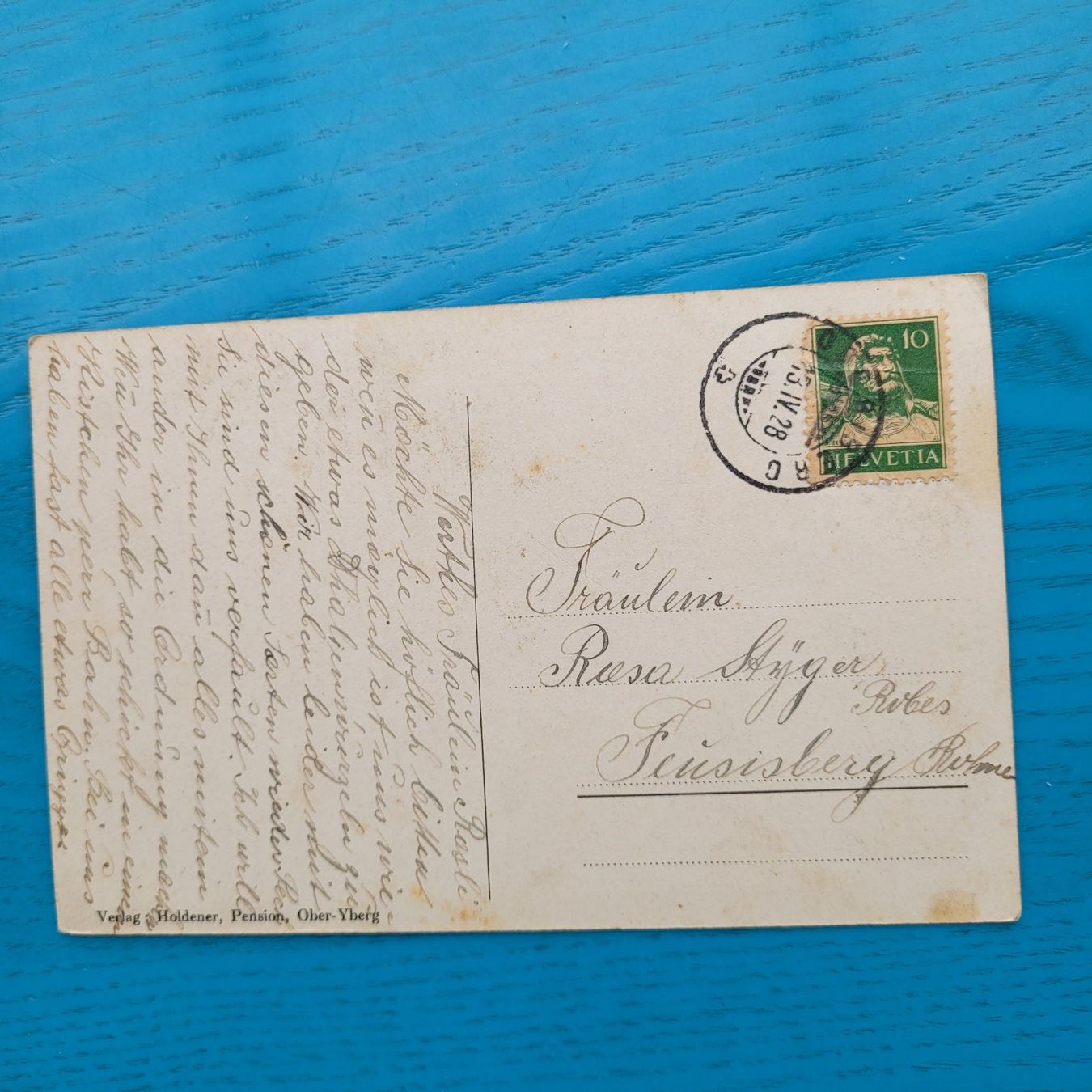 Cartoline postali: Ober-Yberg (SZ) 1928 – Usato da SCHÜBELBACH venduto da CoKaHa 1
