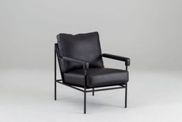 Loungesessel Seventy Five  | Leder schwarz | Gestell schwarz