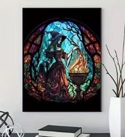 Diamond Painting Set, Hexe im Wald, neu 30x40cm