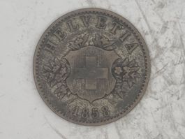 20 rappen 1858 mit Wappen - Erhaltung !!