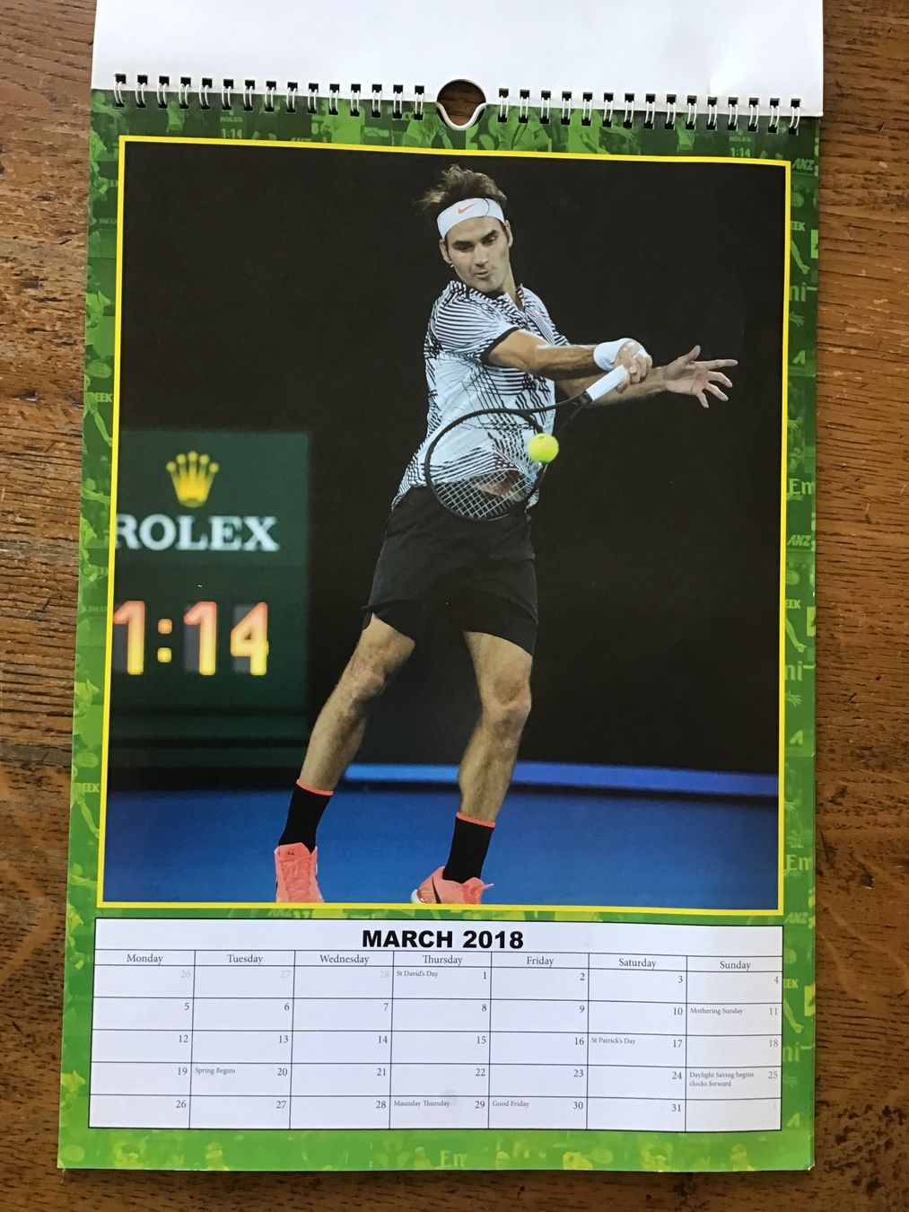 Calendari: Calendrier 2018 Roger Federer + poster – Usato da Fully venduto da Ruby97 3