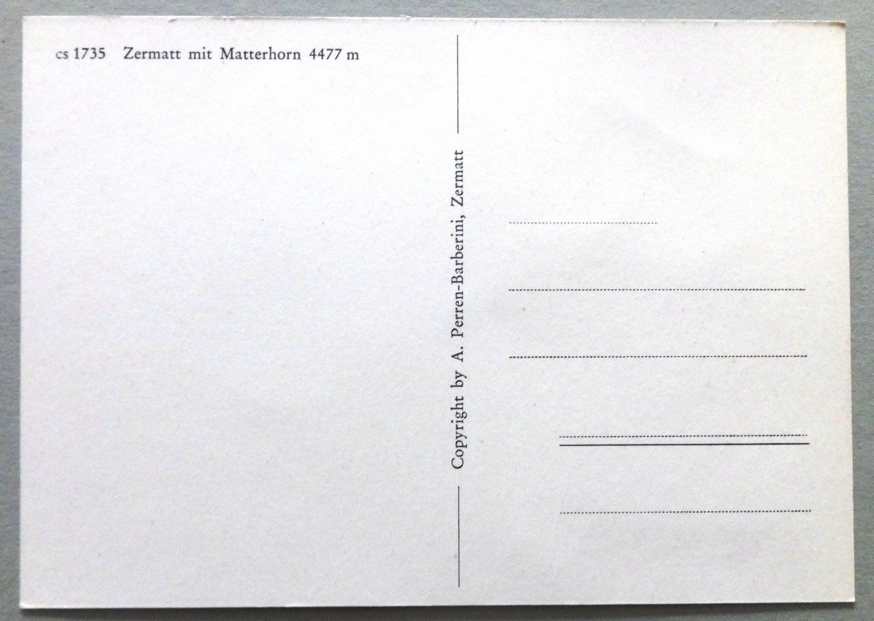 Cartoline postali: Zermatt mit Matterhorn 4477 m – Usato da Fétigny venduto da Billy2miny 1