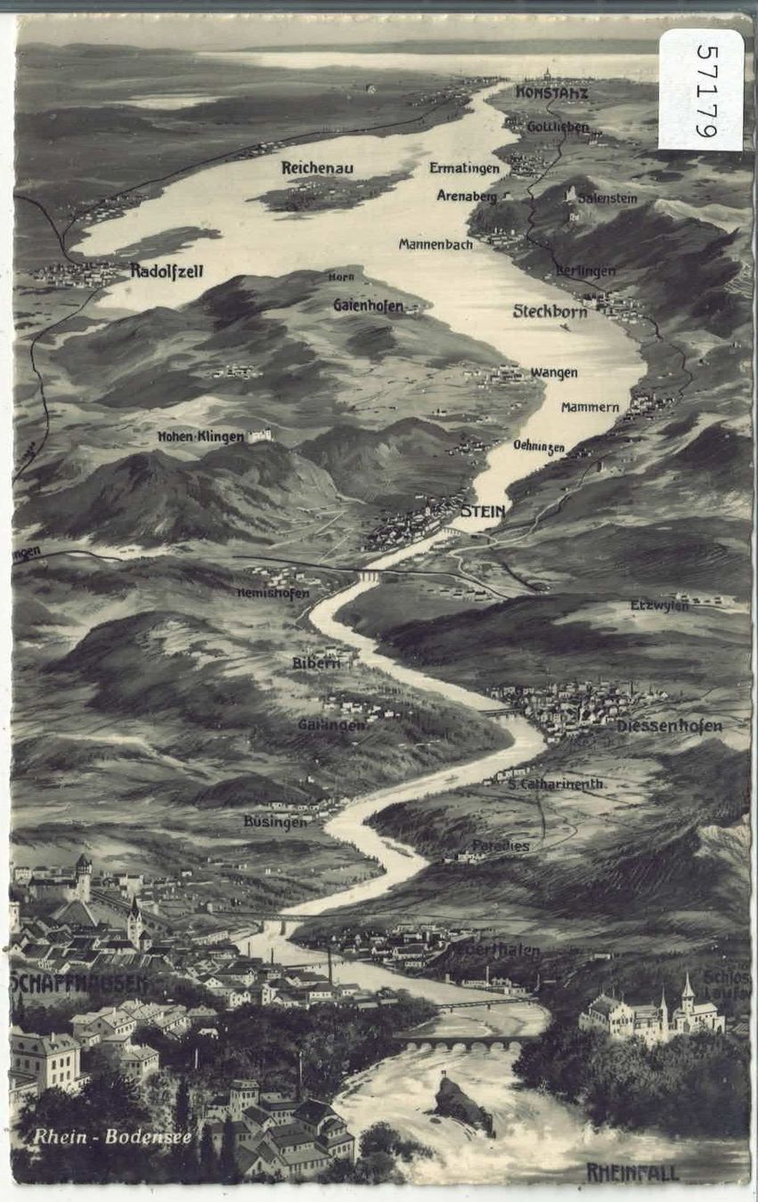 Ansichtskarten: Schaffhausen Rhein Bodensee - Panorama – Gebraucht aus Ettingen von Kartenplanet