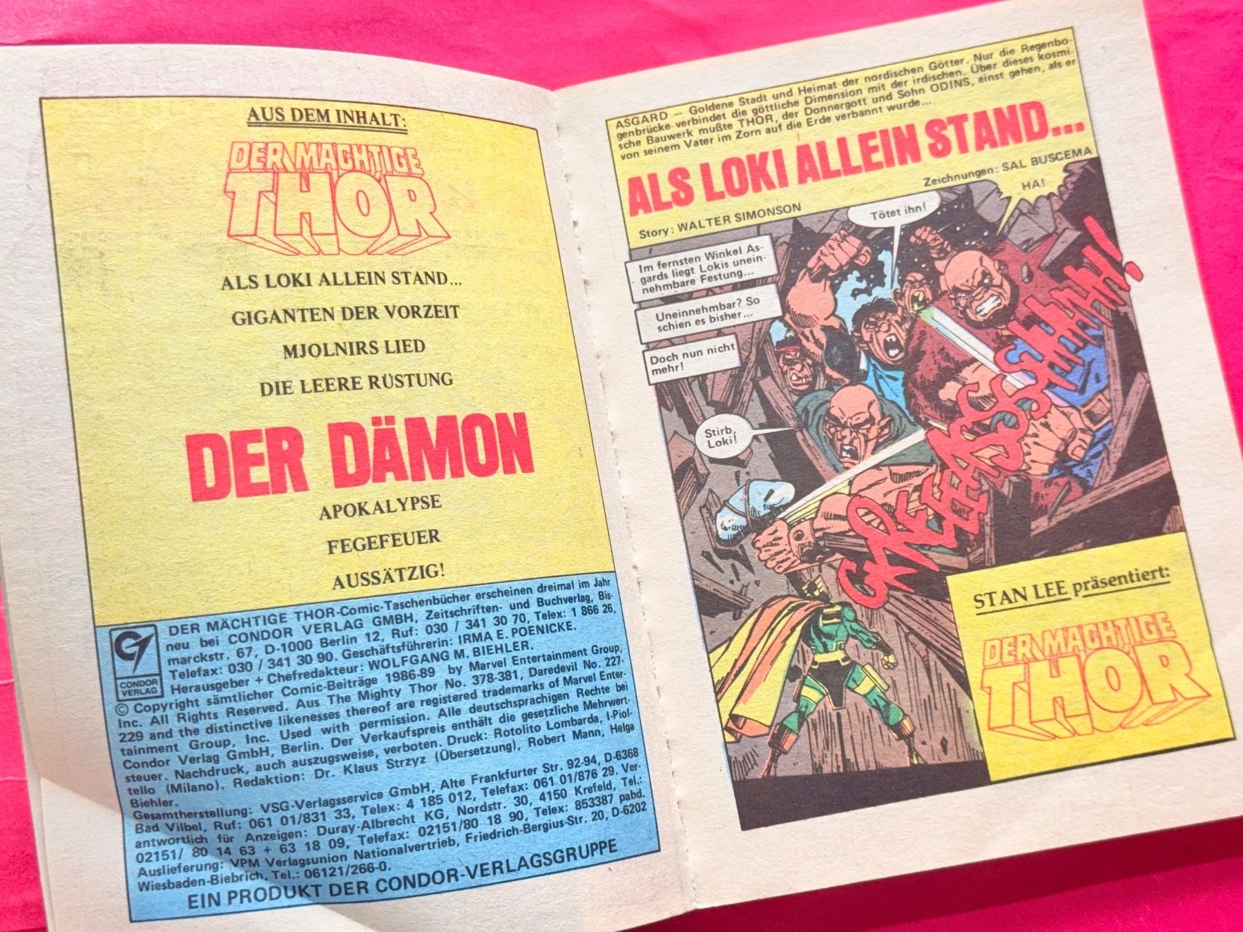 BD: Marvel Comics Der Mächtige Thor Comic Taschenbuch Nr. 4 Cond – D'occasion à Zuerich par SonderArt-Wertgut 2