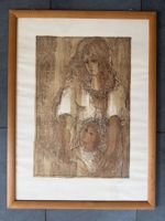 Lithographie  mit Bleistift signiert R. Villiger  Holz/Glas