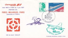 Erstflug Air France CONCORDE Paris - Mulhouse - Paris 1987