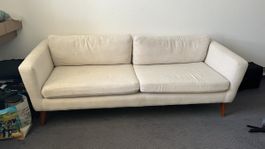 Sofa 3-Sitzer hellbeige Stoff guter Zustand 190cm