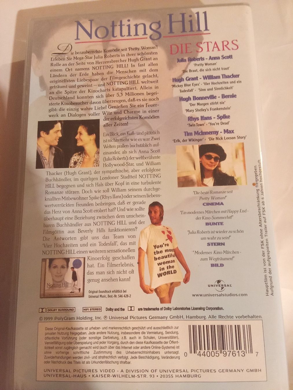 Tutti i VHS: Notting Hill (GB/USA 1999) UNIVERSAL VHS 059 761-3 – Usato da Remetschwil venduto da Hofiii 1