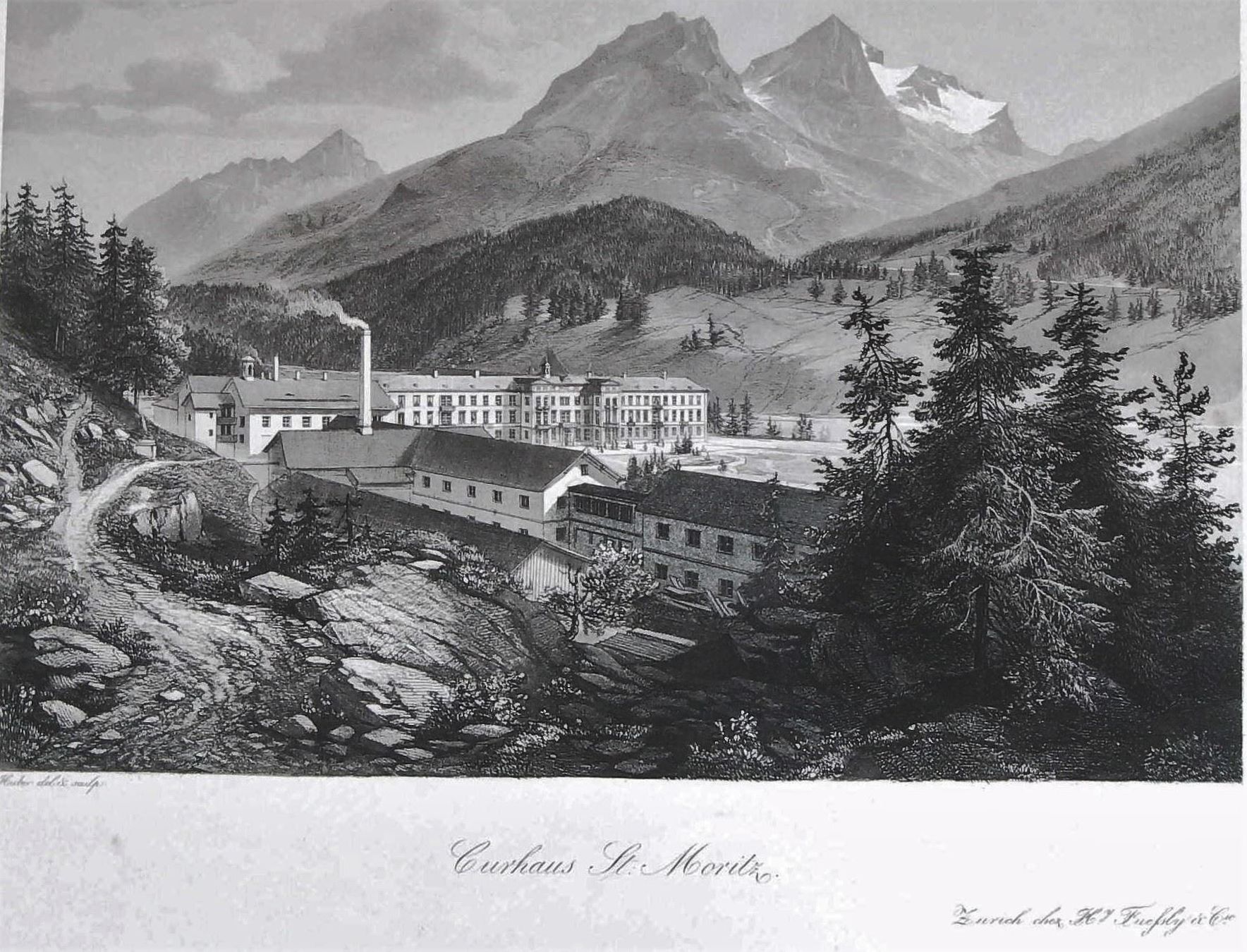 Incisioni: St. Moritz Kurhaus Aquatinta bei Füssli – Usato da Rafz venduto da Helvet32 1