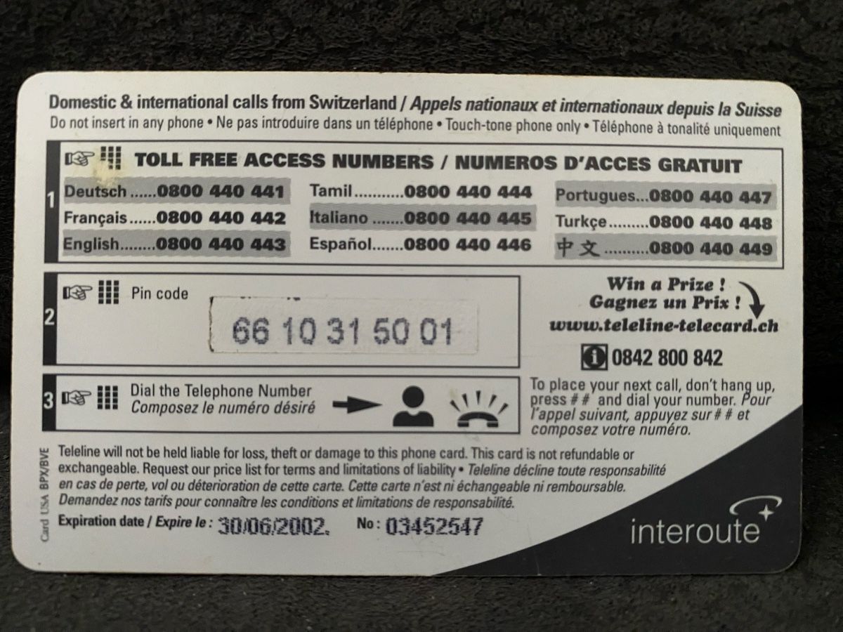 Telefon- & Taxkarten: Teleline – Gebraucht aus Lausanne von babacard10 1