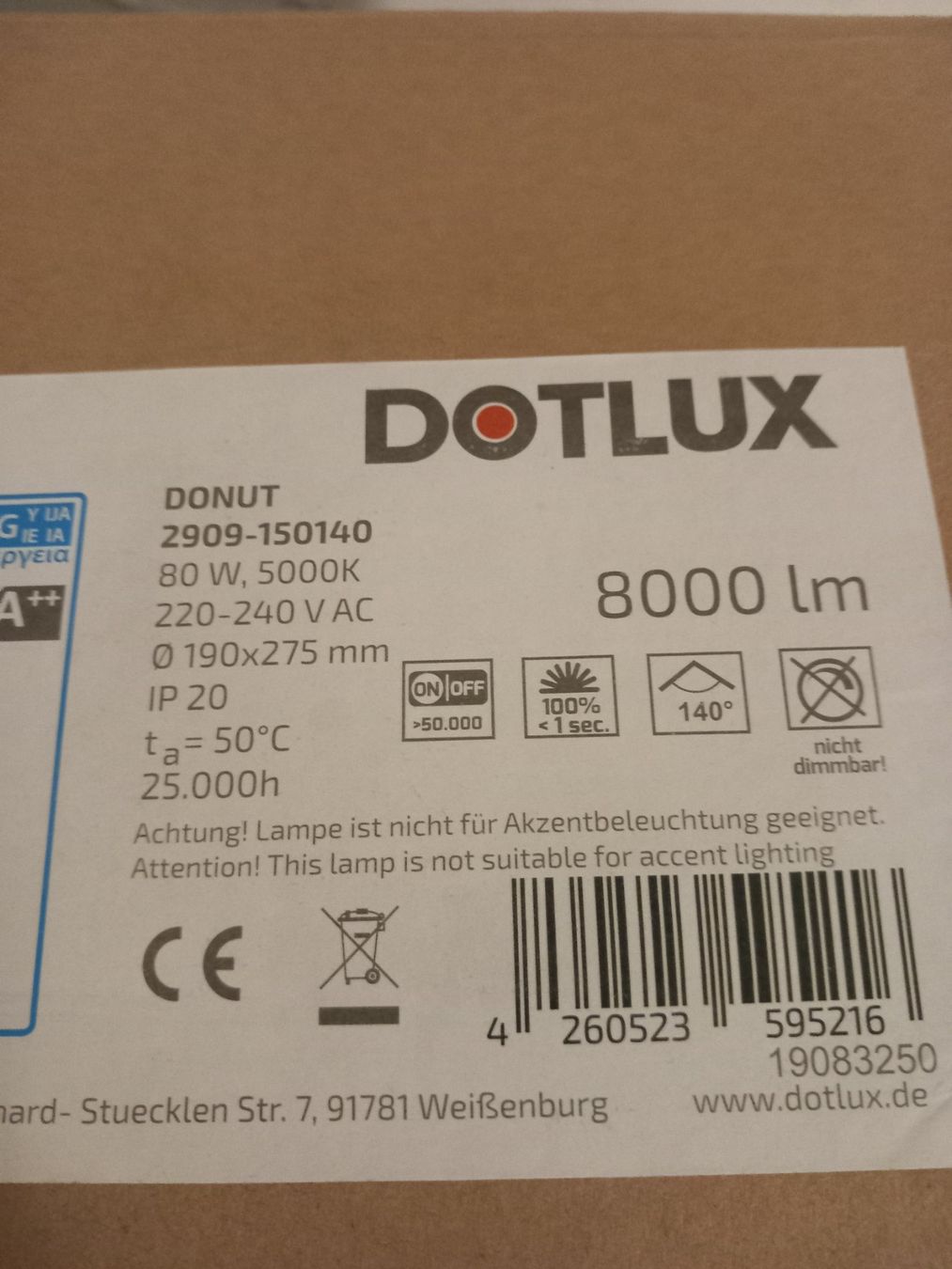 Lampen: Leuchtmittel DONUT Dotlux 80W 5000K – Neu und originalverpackt aus Thun von Beroshop 3