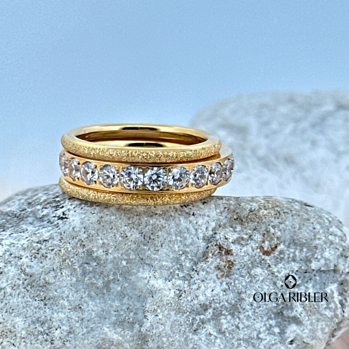 Olga Ribler Anelli: Edelstahl  Ring Set aus 3 Ringen Grösse 56 – Nuovo (secondo la descrizione) da Luzern venduto da Schmuckoutlet 2