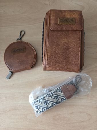 Umhängetasche mit Portemonnaie Lederoptik Unisex Fabrikneu 