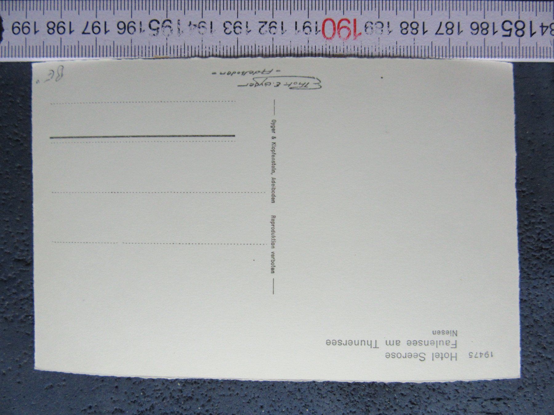 Cartoline postali: FAULENSEE HOTEL SEEROSE THUNERSEE NIESEN – Usato da Ettingen venduto da Hausi4711 1