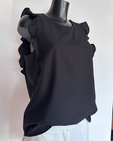 TOP 💜 Gr L VERO MODA Chiffon Bluse ärmellos & raffiniert