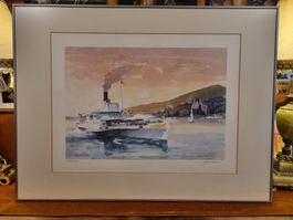 Knud Jacobsen Dampfschiff Schweiz signiert 107/250