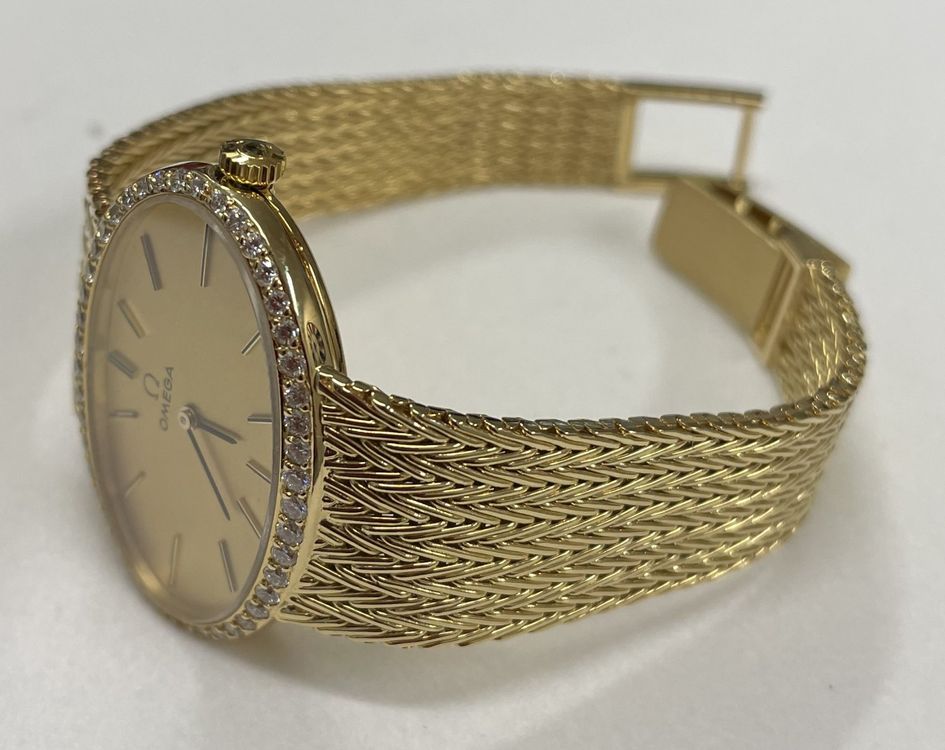 Omega Uhren: OMEGA Damen Golduhr 18Karat mit Brillanten – Gebraucht aus Hombrechtikon von Harosa 6