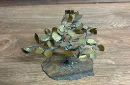 Deko Baum Metallbaum Drahtbaum auf Steinplatte Herbstdeko