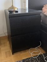 IKEA Schwarze Nachttische mit 2 Schubladen (zwei Stk.)