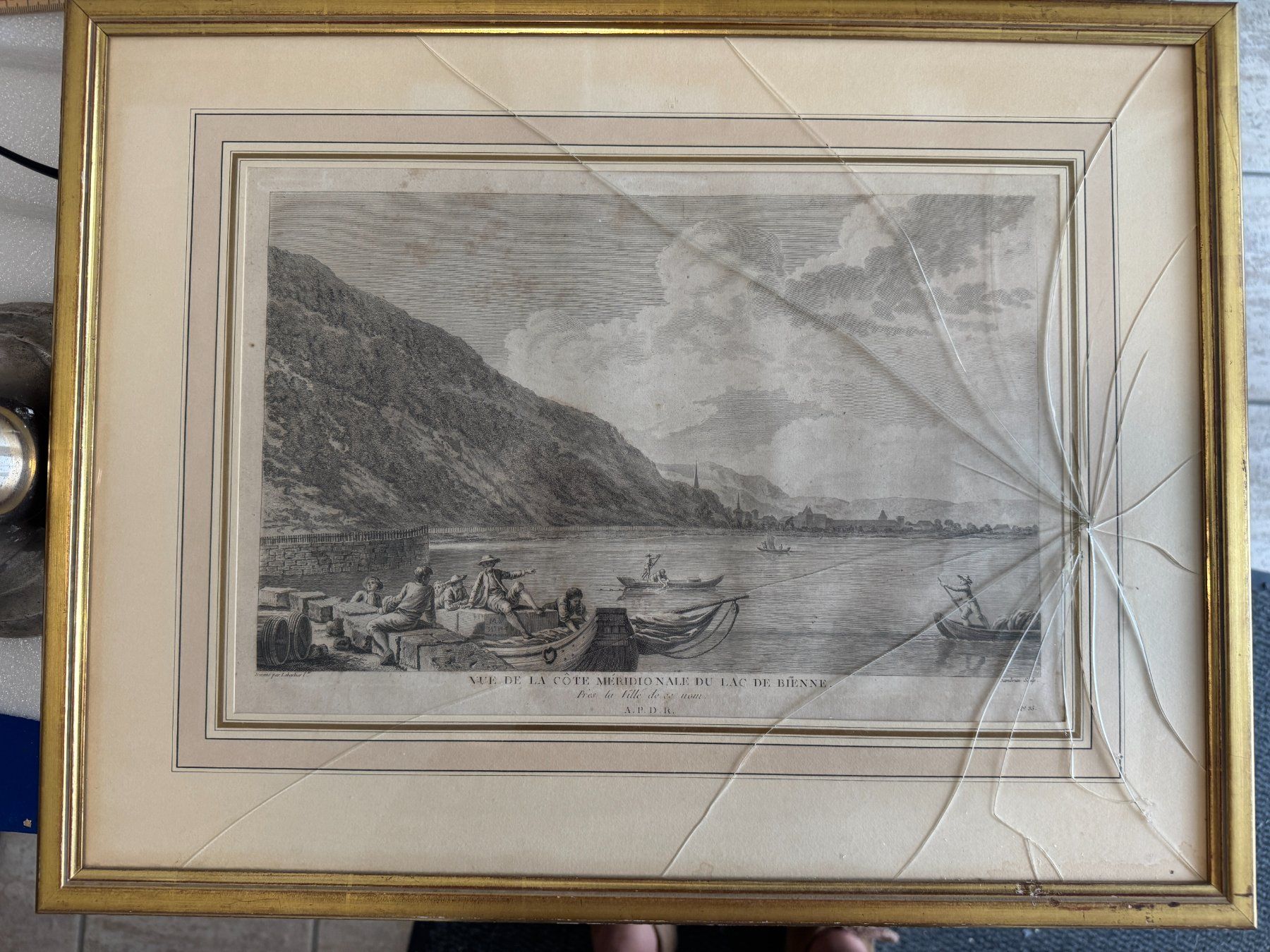 Stiche: gravure lac de bienne – Gebraucht aus Péry von lecrampet