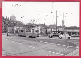 ZÜRICH, TRAM NR. 3, BAHNHOFBRÜCKE, KONSUM VEREIN, 1956