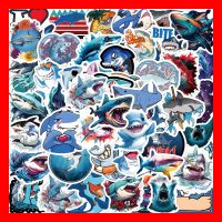 Hai Raubtier Meer Weisser Shark Fisch 50 tlg Stickerset