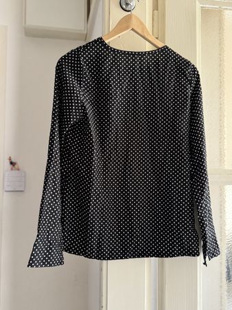 Chic Black Polka Dot Blouse - Unworn