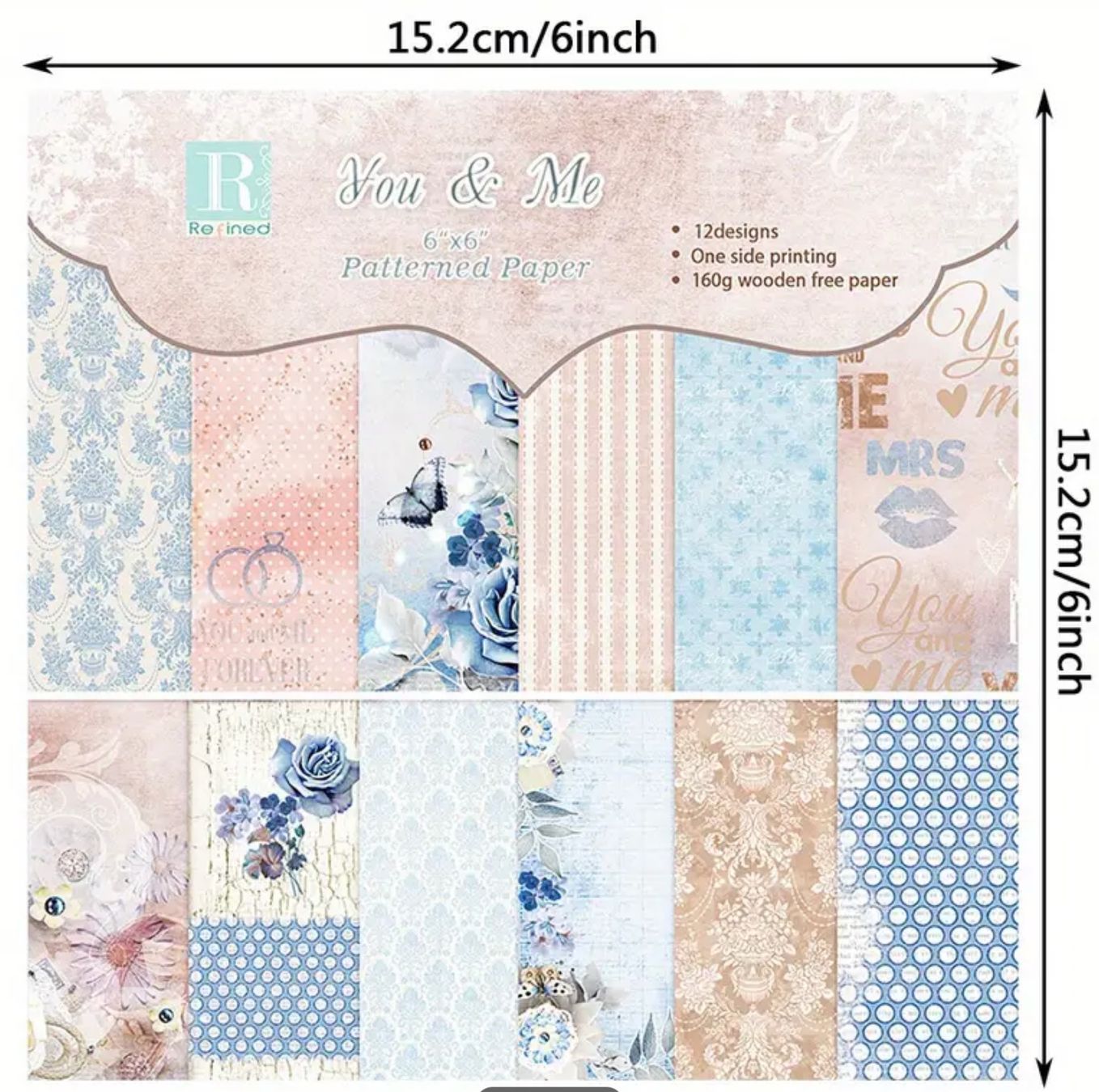Papiere: 12 Blatt Design-Papier, Bastelpapier - 15.2x15.2 cm – Neu und originalverpackt aus Frenkendorf von jazzplatten 2