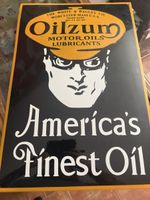 Oilzum America’s Finest Oil Emaileschild, Vintage Rarität!