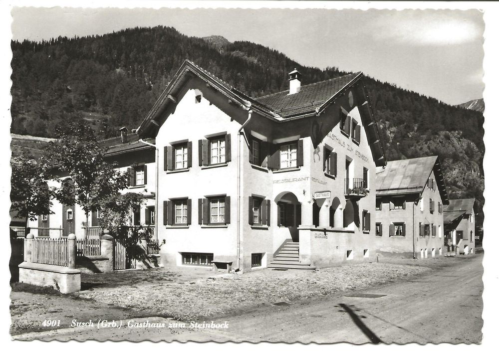 Susch GR Zernez Engadin Gasthaus zum Steinbock um 1950 Kaufen auf