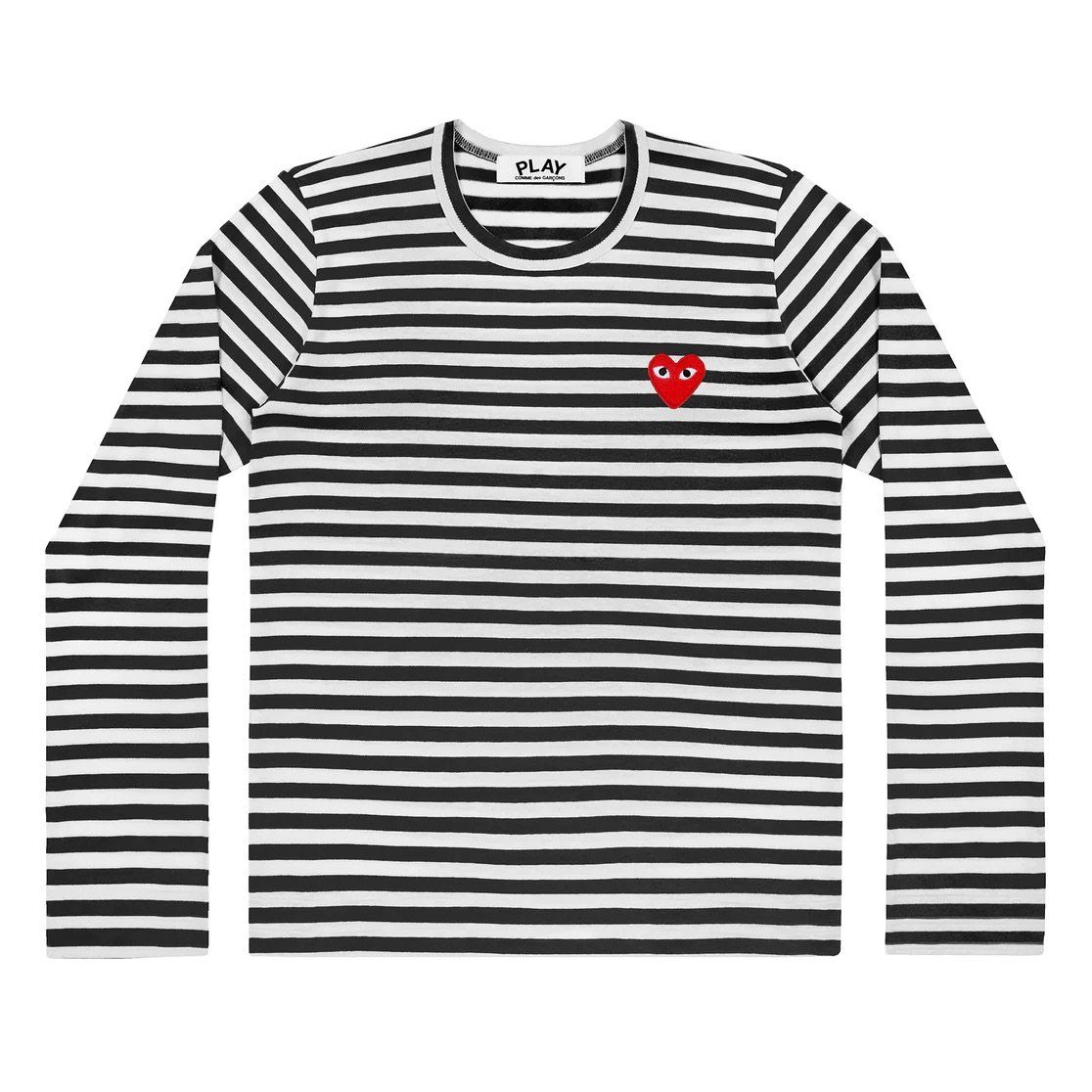 Comme Des Garcons T-shirt: Comme des Garçons PLAY-Damen-Schwarz/Weiss Medium – Nuovo e nell'imballaggio originale da Zürich venduto da DClaudia