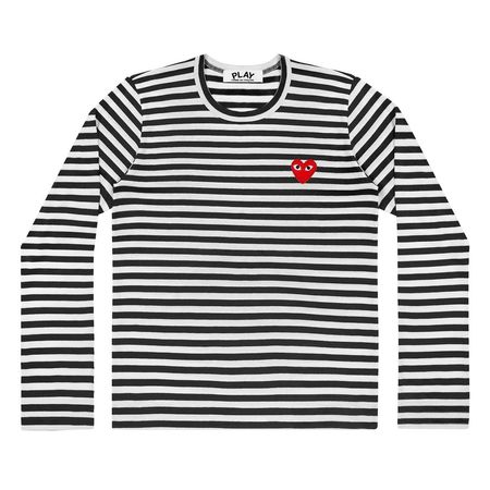 Comme des Garçons PLAY-Damen-Schwarz/Weiss Small