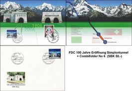 100 Jahre Eröffnung Simplontunnel FDC illust. ʘ BRIG 2006