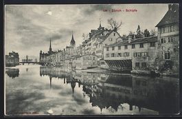 Zürich, Schipfe mit Blick zur Brücke