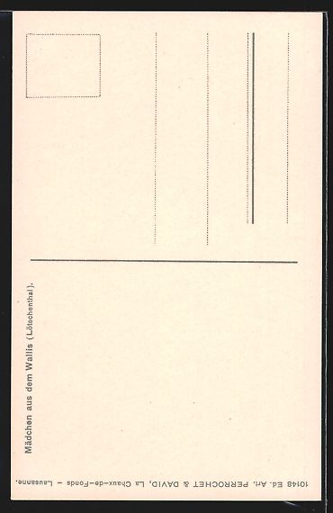 Cartoline postali: Schweiz, Mädchen aus dem Wallis in Trac – Usato da Berlin venduto da bartko-reher 1
