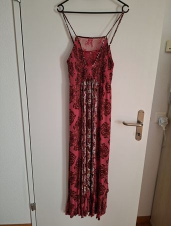 Sommerkleid lang pink gemustert Grösse S guter Zustand