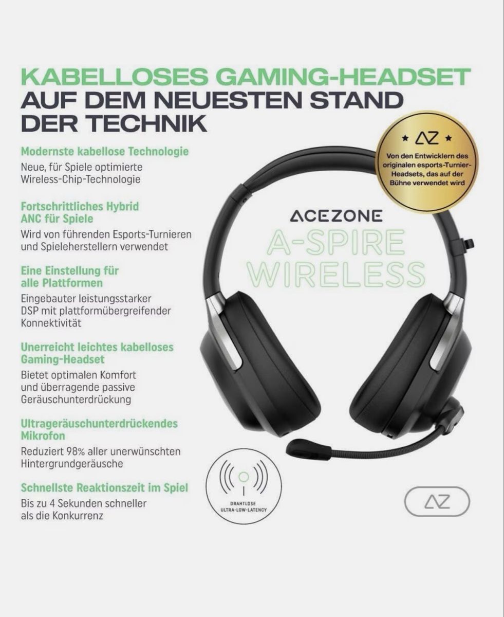 Cuffie: AceZone A-Spire wireless gaming headset 2y warranty – Nuovo e nell'imballaggio originale da Frauenfeld venduto da Vanityroom 9