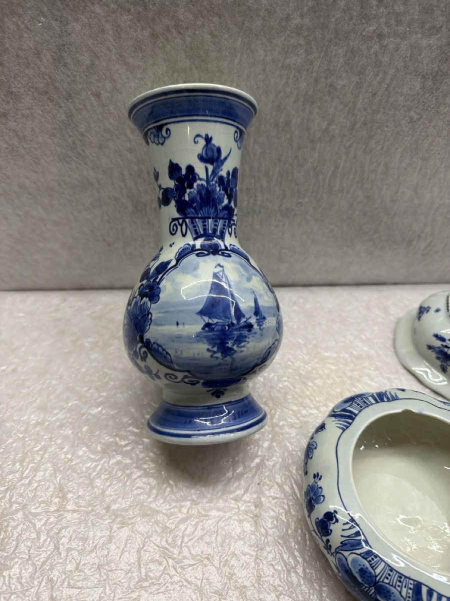 Tutte le decorazioni: Delft Blauw Keramik KonvolutVase, Dose, Schale – Usato da Rotkreuz venduto da perlengott 6