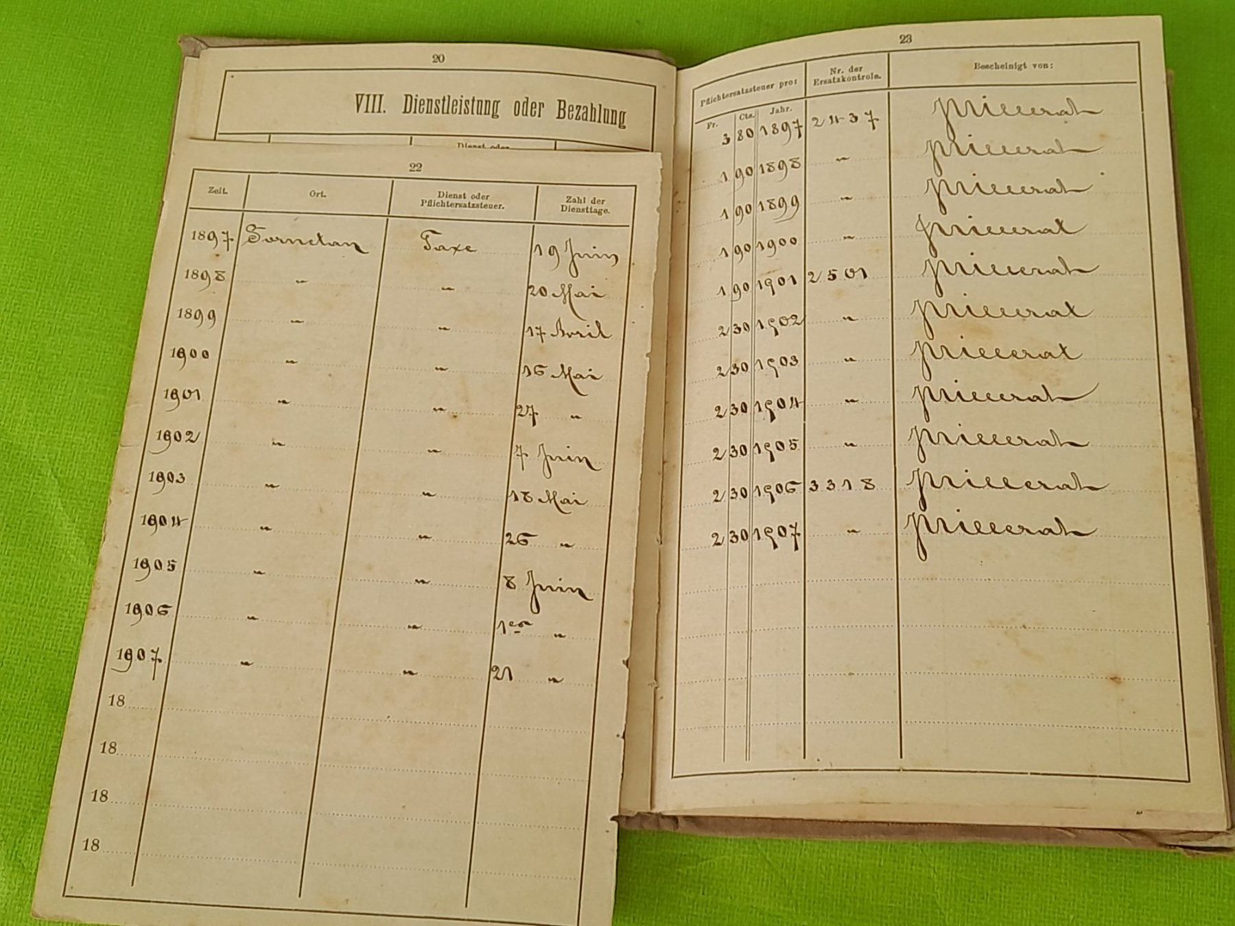 Bücher: Dienstbüchlein um 1889 – Gebraucht aus Aeschi b.Spiez von 52_wochen 6