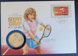 Numisbrief Steffi Graf Pro Olympia 1988 mit Silber ab 1 Fr.