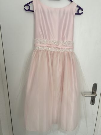 Festliches Mädchenkleid rosa Gr. 14 Spitze Tüll