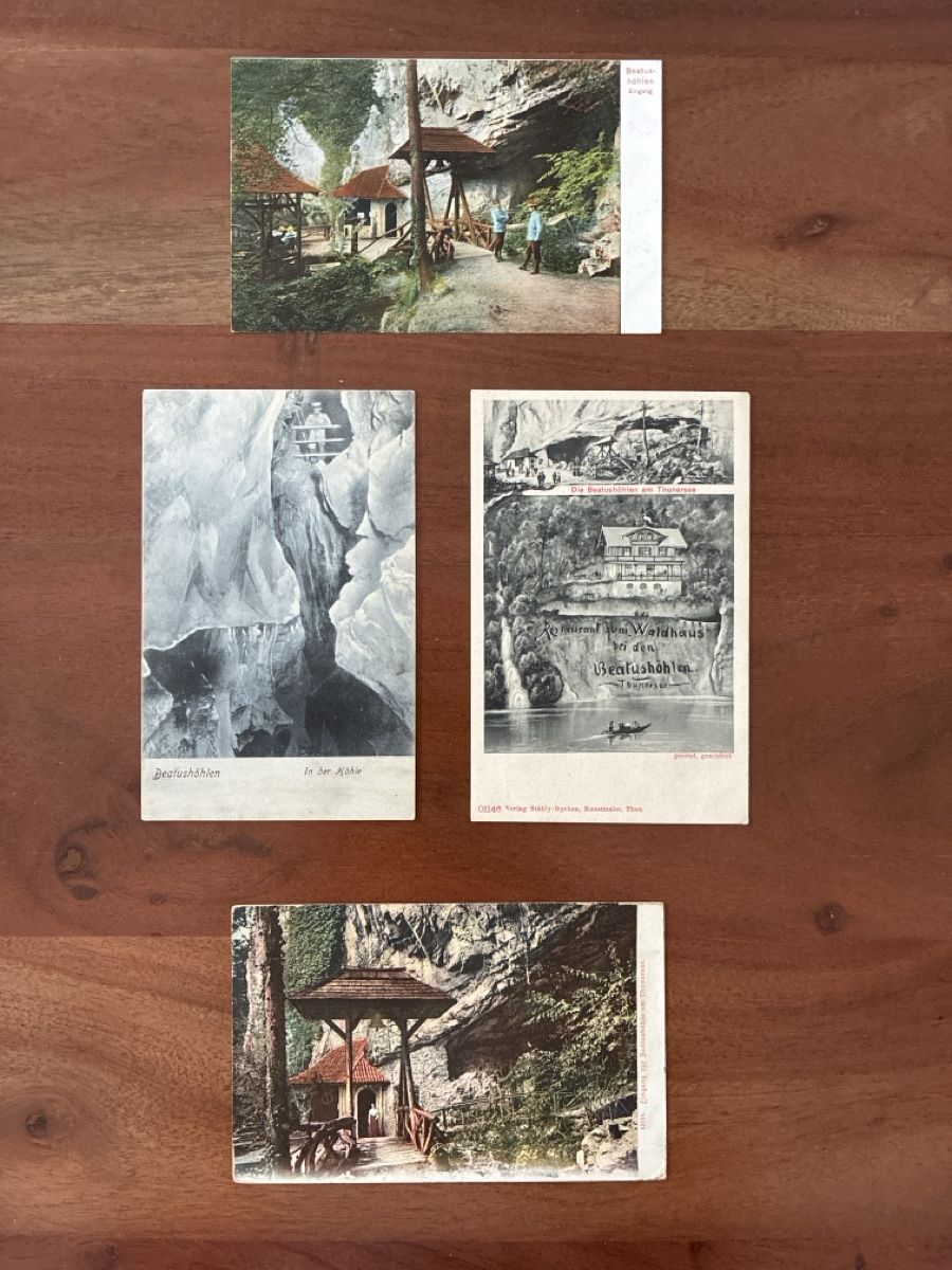 Cartes postales: 4 Ansichtskarten Schweiz von den Beatushöhlen BE – D'occasion à Oftringen par Cla.vD.74