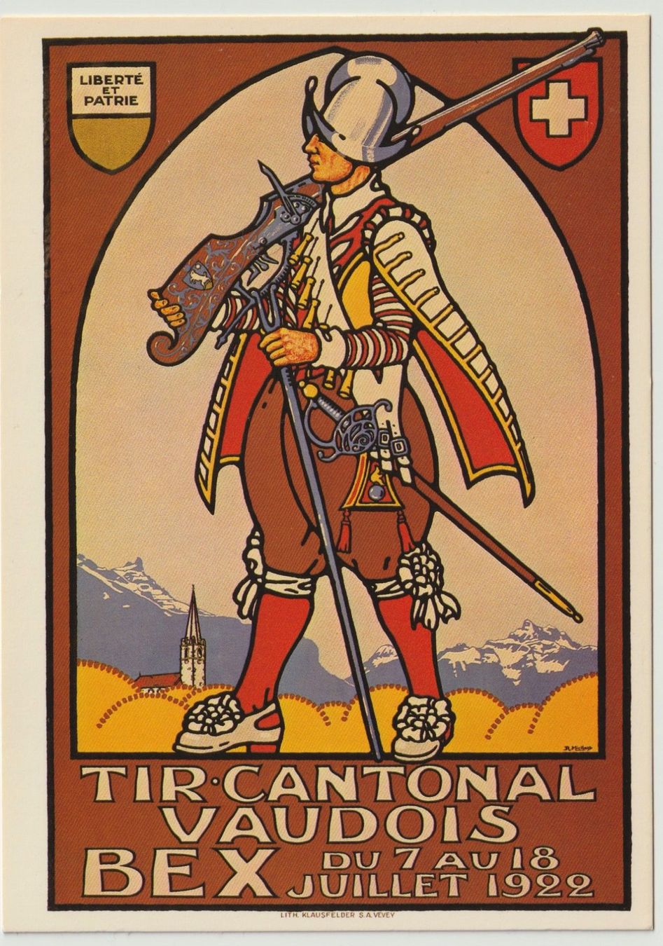 Cartoline postali: Tir cantonal Vaudois, Bex, 1922 – Usato da Bedigliora venduto da positano