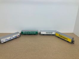 4 x Märklin H0 Güterwagen Passugger, Valser, aproz, Schweppe