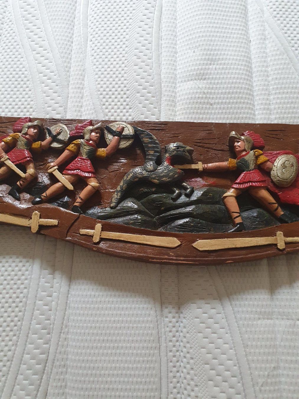 Xilografie: Antik  Holzschnitt  Römer Kampf Schiff Drachen – Usato da Basel venduto da M2 3