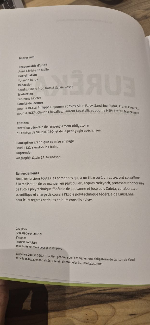 Libri: Livre "Eurêka - option spécifique maths et physique - 9S" – Usato da Champvent venduto da lallina1974 1