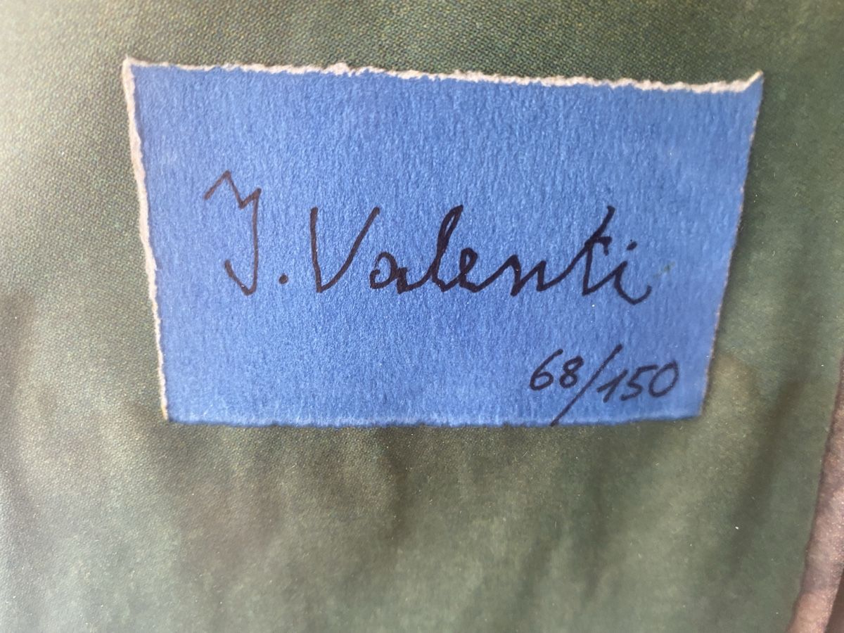 Dipinti: J. Valenti 68/150 abstrakt gerahmt – Usato da Lausanne venduto da Csamadhi 1